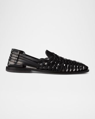 Ralph Lauren Purple Label Handwoven Leather Sandal