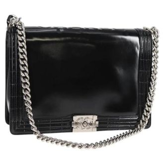 Chanel Pre-owned Leather chanel-bags - Dames - Pre-owned - Zwart - Maat: ONE Size Leer