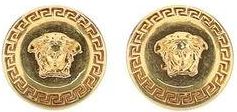 Versace Medusa Head Goudkleurige Oorbellen - Dames - Oorbellen - Geel - ONE Size - Accessoires