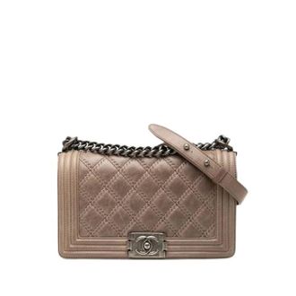 Chanel Pre-owned Medium Boy Flap Bag - Dames - Pre-owned - Bruin - Maat: ONE Size Leer