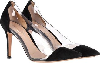 Gianvito Rossi Womens Suede Plexi 85 Pvc Pump (Authentic Pre-Loved)