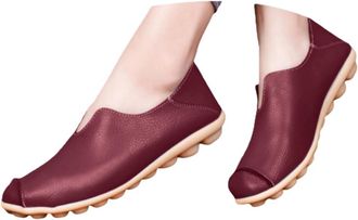 Generic Womens Loafers Moccasins Soft Slip on Flat Boat Driving Shoes Womens Loafers Moccasins White Leather Platform Loafer Women Ladies Casual Slip-On Leath