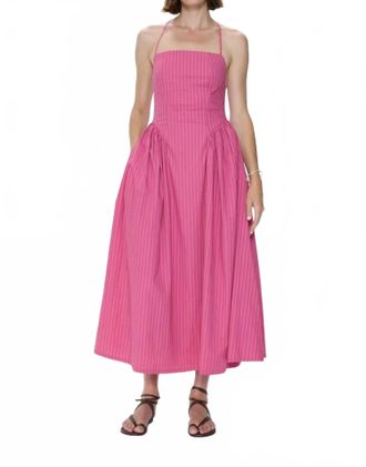 Pistola Denim Sadee Midi Dress In Magenta Stripe
