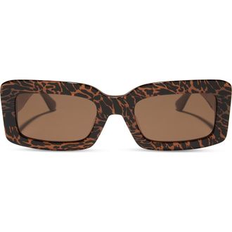 DIFF Eyewear Indy 51mm Gradient Rectangular Sunglasses in Animal /Brown at Nordstrom Rack