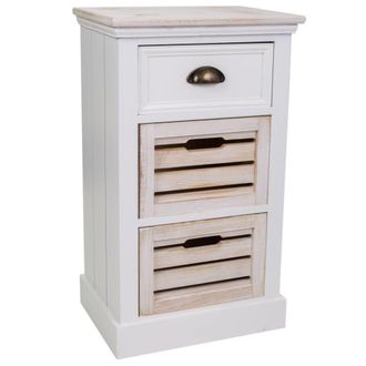Wanderlust Deco Sinfonier de madera de 3 cajones blanco 40x30x68h cm