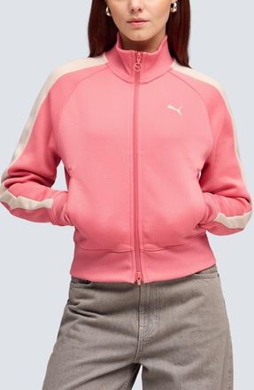 Puma T7 Always On Short Track Jacket in Wild Pink at Nordstrom, Size X-Small