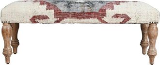 LR Home Lr Home Heven Traditional Kilim Handmade Accent Bench