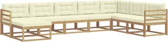 vidaXL Conjunto De Sof&aacute;s De Exterior 8 Uds. Blanco Y Crema Vidaxl