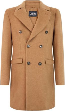 Herno Double-Breasted Coat - Heren - Mantel - Bruin - XL - Wol - Jassen
