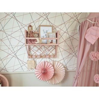 OEM Armario De Pared De Mimbre Con Perchas, Rosa Polvoriento