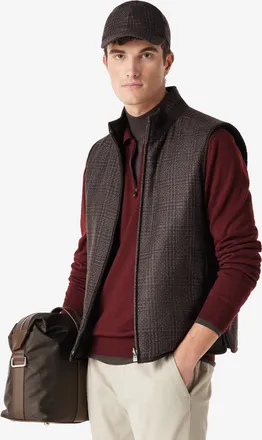 Corneliani Brown reversible pure wool gilet