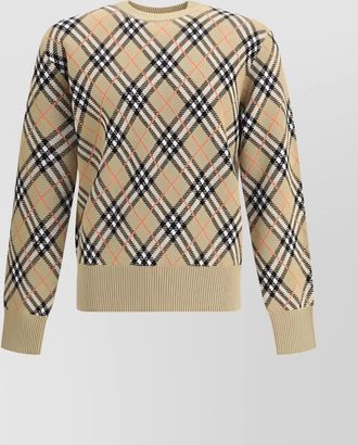 Burberry wool checked ribbed-knit sweater