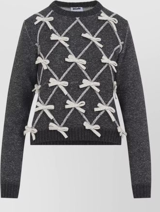 Moschino silk wool slim-fit crew-neck long-sleeve sweater