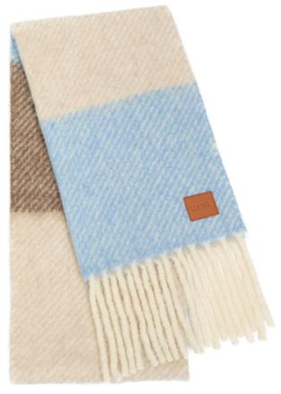 Loewe Striped Alpaca-blend Scarf - Blue - One Size