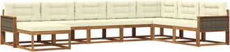 vidaXL Conjunto De Sof&aacute;s De Exterior 8 Uds. Natural Y Crema Vidaxl