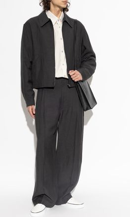 Christophe Lemaire Pleated Trousers, Mens, Grey