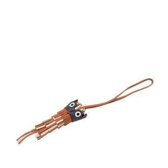 Herm&egrave;s Pre-owned Hermes Milo Lambskin and Swift Chouette Owl Bag Charm Unisex 3QAKI8RS8C1KLBRS