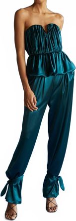 AIIFOS Natalie Bustier Top In Deep Teal