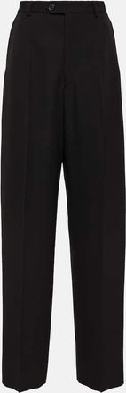 Balenciaga Mid-rise wool wide-leg pants