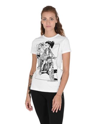 Love Moschino Womens T-Shirt - White Cotton - Size EU 38 (Womens)