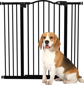 OEM Puerta Para Perros Con Ancho Ajustable 76-104 Cm Barrera De Seguridad Para Perros Con 2 Extensiones Negro