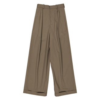 Loewe Cotton and Silk Pleated Trousers, Brand Size 36 ( US Size 4 )