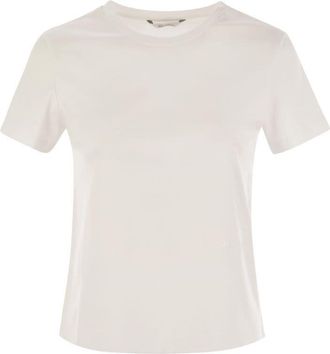 Max Mara Womens Nerina - Basic Cotton T-shirt - Light Grey - Size X-Small