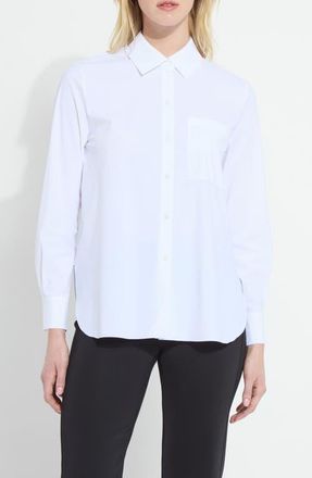 Lyss&eacute; Schiffer 2.0 Microfiber Button Down Shirt in White at Nordstrom, Size Large