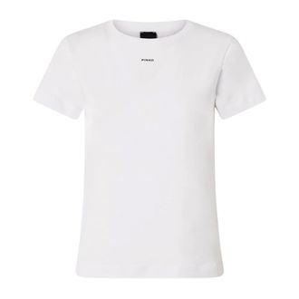Pinko T-Shirts, female, White, XL, Basic Cotton Jersey T-Shirt with Logo