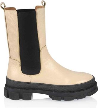 DWRS Chelsea Boots - Dames - Chelseaboots - Beige - 37 EU - Leer - Schoenen
