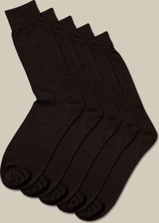 CHARLES TYRWHITT 5 Pair Cotton Rich Multipack Socks - Black Size 6-10 by Charles Tyrwhitt