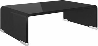 vidaXL Vidaxl - Soporte para TV/Elevador monitor cristal negro 40x25x11 cm