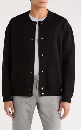Elie Tahari Varsity Sweater Jacket in Black at Nordstrom Rack, Size Small