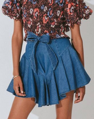 Cleobella Maddi Mini Skirt In Classic Blue
