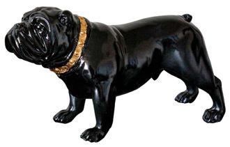 Schubiger M&ouml;bel Skulptur Bulldogge mit Goldenem Halsband