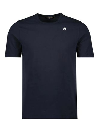 K-Way logo-patch cotton T-shirt - men - Cotton - XXXL - Blue