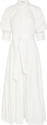 SIMKHAI Arlo Belted Cotton-blend Poplin Maxi Dress - White - S (UK8-10 / S)