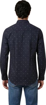A|X Armani Exchange Geometric Pattern Cotton Shirt - Navy