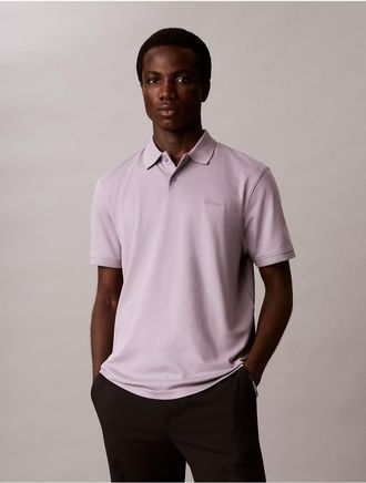 Calvin Klein Mens Liquid Touch Polo Shirt - Grey - 2XL