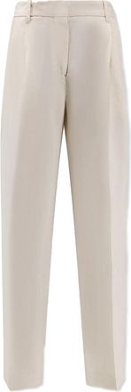 Toteme Tailored Straight-Leg Viscose Pants with Concealed Fastening