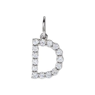 Diamond2Deal 14k Gold 1/4ct Lab-Grown Diamond Initial D Pendant