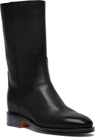 Santoni Womens Fleeces Black Leather Boot at Nordstrom, Size 10.5