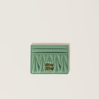Miu Miu Matelassé nappa leather card holder