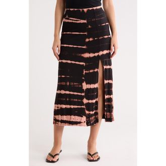 Go Couture Slit Maxi Skirt in Black Tie Dye 1 at Nordstrom Rack, Size X-Large