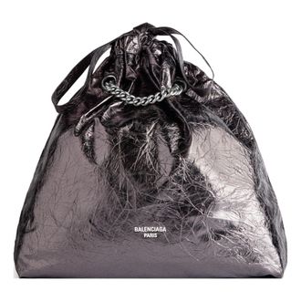 Balenciaga (WMNS) Balenciaga Crush Medium Tote Bag Metallized Grey 7429412AATG1314