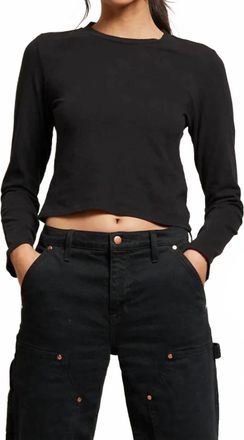 perfectwhitetee Jamie Long Sleeve Top In Black