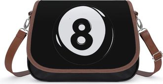 Generic 8 Ball Pool Cue Billiards Small Womens Crossbody Bags Shoulder Handbag with Adjustable Strap for Travel