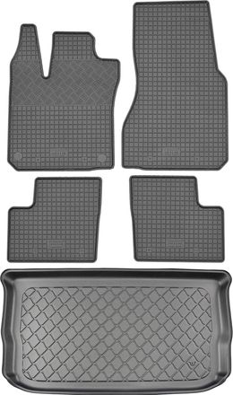 OEM Renault Twingo Iii Hatchback (5 Puertas) Desde Agosto De 2014. Juego: Alfombrillas De Goma Para Coche + Alfombrilla Para Maletero