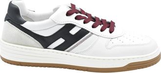 Hogan Geknoopte Sneakers Blauw Wit - Heren - Sneakers - Wit - 44 EU - Leer - Schoenen