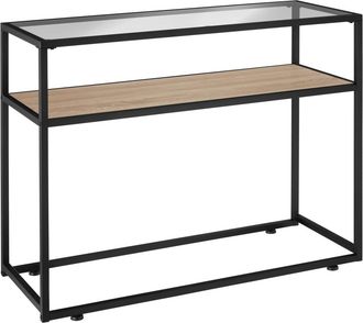 TecTake Mueble recibidor 100 x 41 x 80,5 cm, madera industrial clara, roble